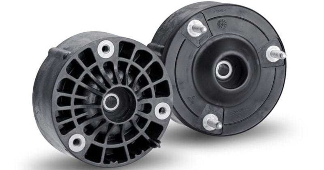 ContiTech Vibration Control, der Lagerungsspezialist aus Hannover, hat ein Stützlager für das Federbein entwickelt, bei dem auch glasfaserverstärktes Polyamid BASF Ultramid als Hauptträgerkomponente zum Einsatz kommt.