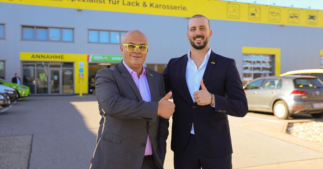 Die beiden Lucky Car Geschäftsführer Ossi Matic und Mitar Kos (v.l.)