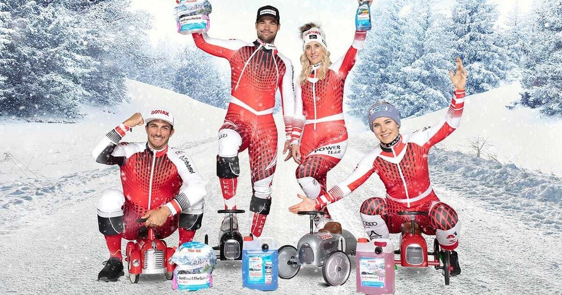 „Wir legen bei unserem Fuhrpark größten Wert auf Performance und Sicherheit. Besonders im Winter stellen wir höchste Ansprüche an optimale Sichtverhältnisse und Zuverlässigkeit. Aus diesen Gründen setzen wir auf SONAX, den Marktführer unter den Winterscheibenreinigern und Autopflegemitteln“, so Mario Reiter, Marketing Leiter des ÖSV.