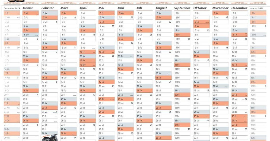 Mit dem kostenlosen Wandplaner in 3 Formaten DIN A0, A1 & A2 haben die Kunden von Reifen Göggel das Jahr sicher im Blick. 