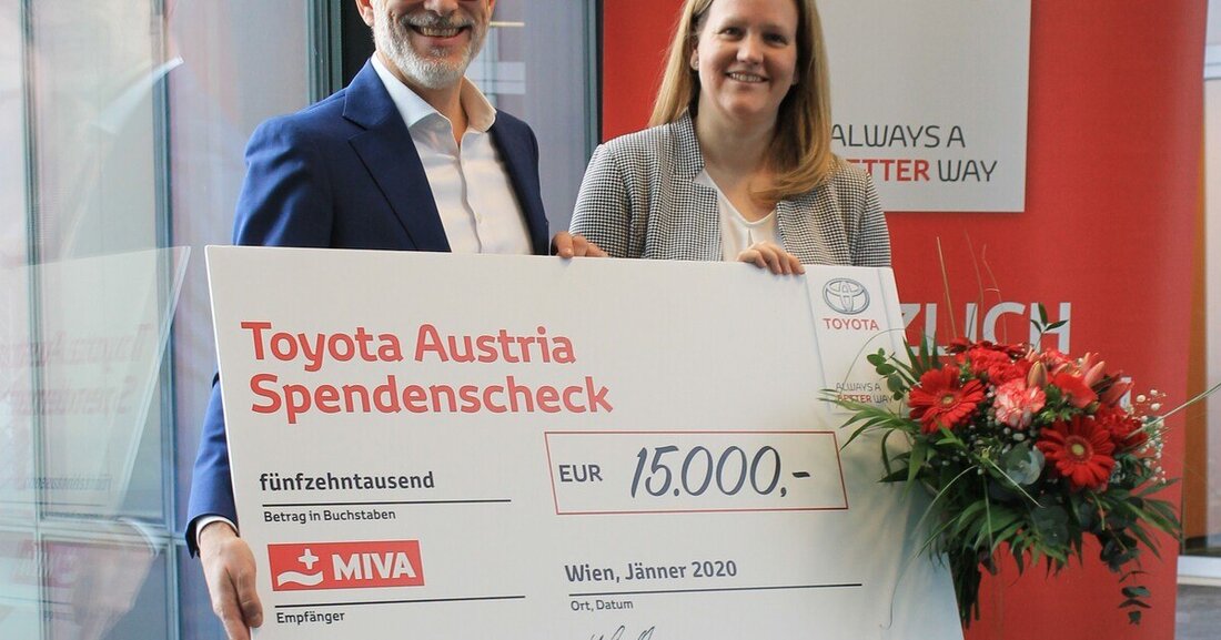 Toyota Austria unterstützt die gemeinnützuge Organsistion mit einer üppigen Spende.