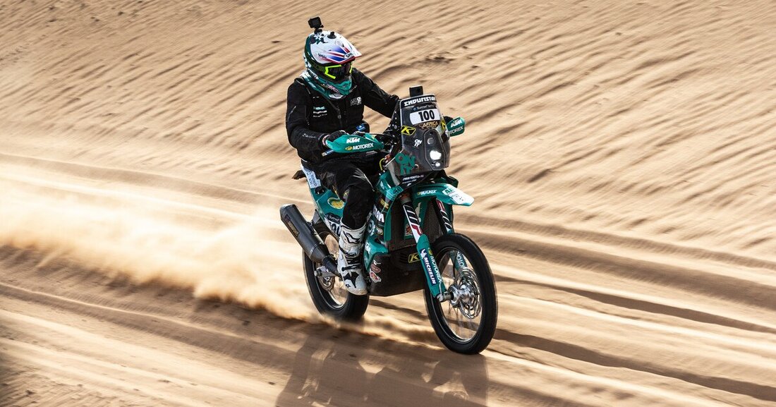 Motorex-Markenbotschafter Lyndon Poskitt eroberte bei der Marathon-Rallye von Monaco nach Dakar den dritten Platz in der Motorradwertung.