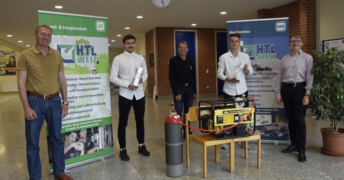 Zwei findige Schüler der HTL Weiz gewinnen mit einer nachhaltigen Idee die Kategorie Mobilitätstechnik.