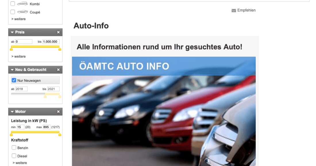 Der Mobilitätsclub bietet einen frei zugänglichen Rechner an, um die prognostizierten Kosten eines Autos genauer analysieren zu können. Damit lassen sich die ins Auge gefassten Wunschmodelle gut miteinander vergleichen.