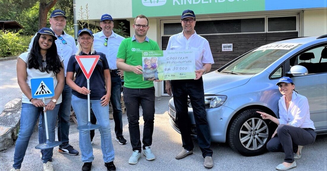 Seit Jahren unterstützt Reifenhersteller Goodyear das SOS-Kinderdorf. Heuer gab es eine Aktion im Sinne der Verkehrssicherheit für die Kinder - eine schöne Sache.