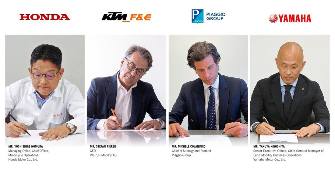 Honda, KTM, Piaggio und Yamaha unterzeichneten eine offizielle Vereinbarung zur Einrichtung eines „Swappable Batteries Motorcycle Consortium“.