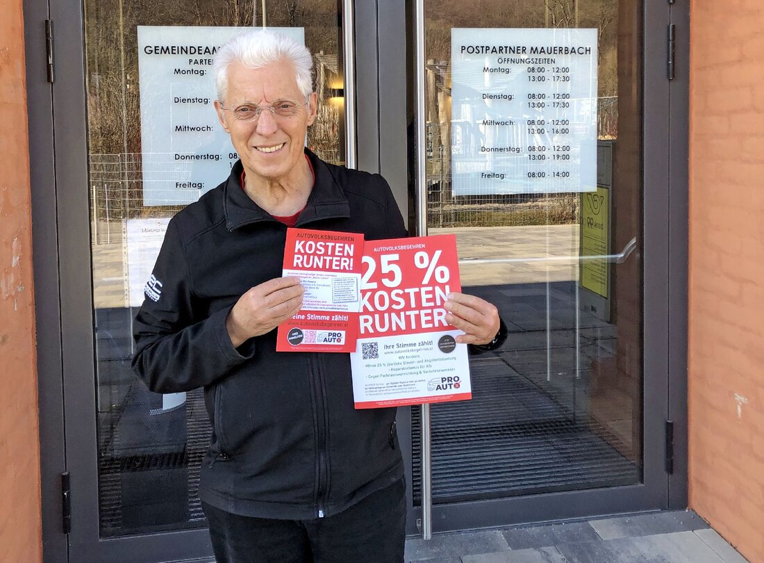 Noch bis 7. April 2025 kann man das Autovolksbegehren unterschreiben, das sich für eine Senkung der Steuern und Abgaben auf die individuelle Mobilität stark macht.