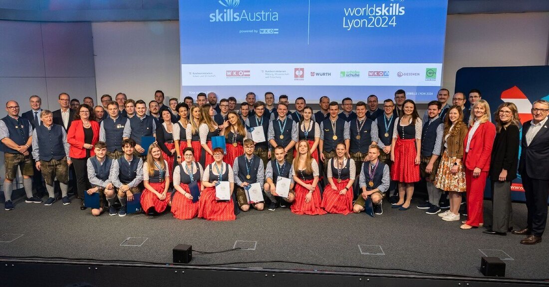 Mit sieben Medaillen und 22 Leistungsdiplomen war Team Austria die sechstbeste Nation bei der Berufs-WM in Lyon.