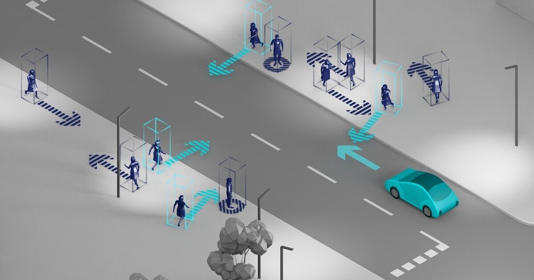Das Fraunhofer Institut arbeitet an einem KI-System, welches das Verhalten von Fußgängern erkennen kann.