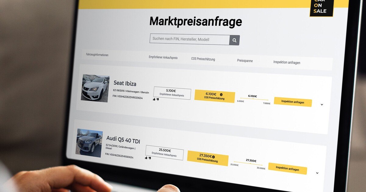 Ankaufspreis per Mausklick